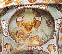 Христос Вседержитель на центральном своде Эльмалы Килисе